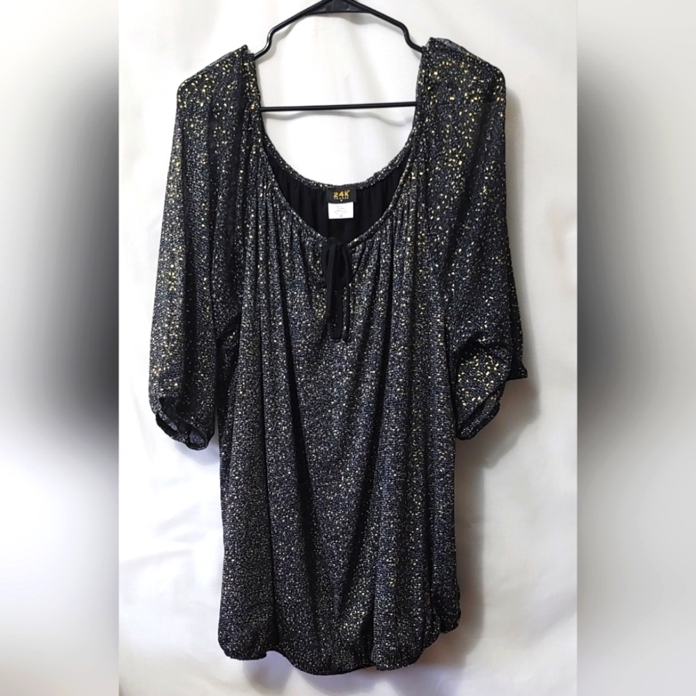 24K Trends gold flecked Blouse  Size 2XL  NWOT